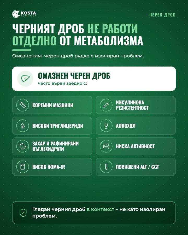 Черният дроб не работи отделно от метаболизма